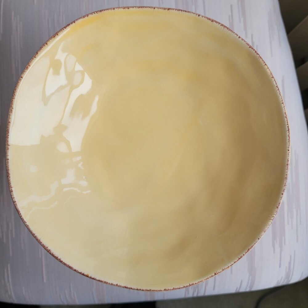 Crate&Barrel Lucca Yellow Stoneware Made In Italy Soup Salad Bowl 8.5 in Set 2 - Picture 12 of 16